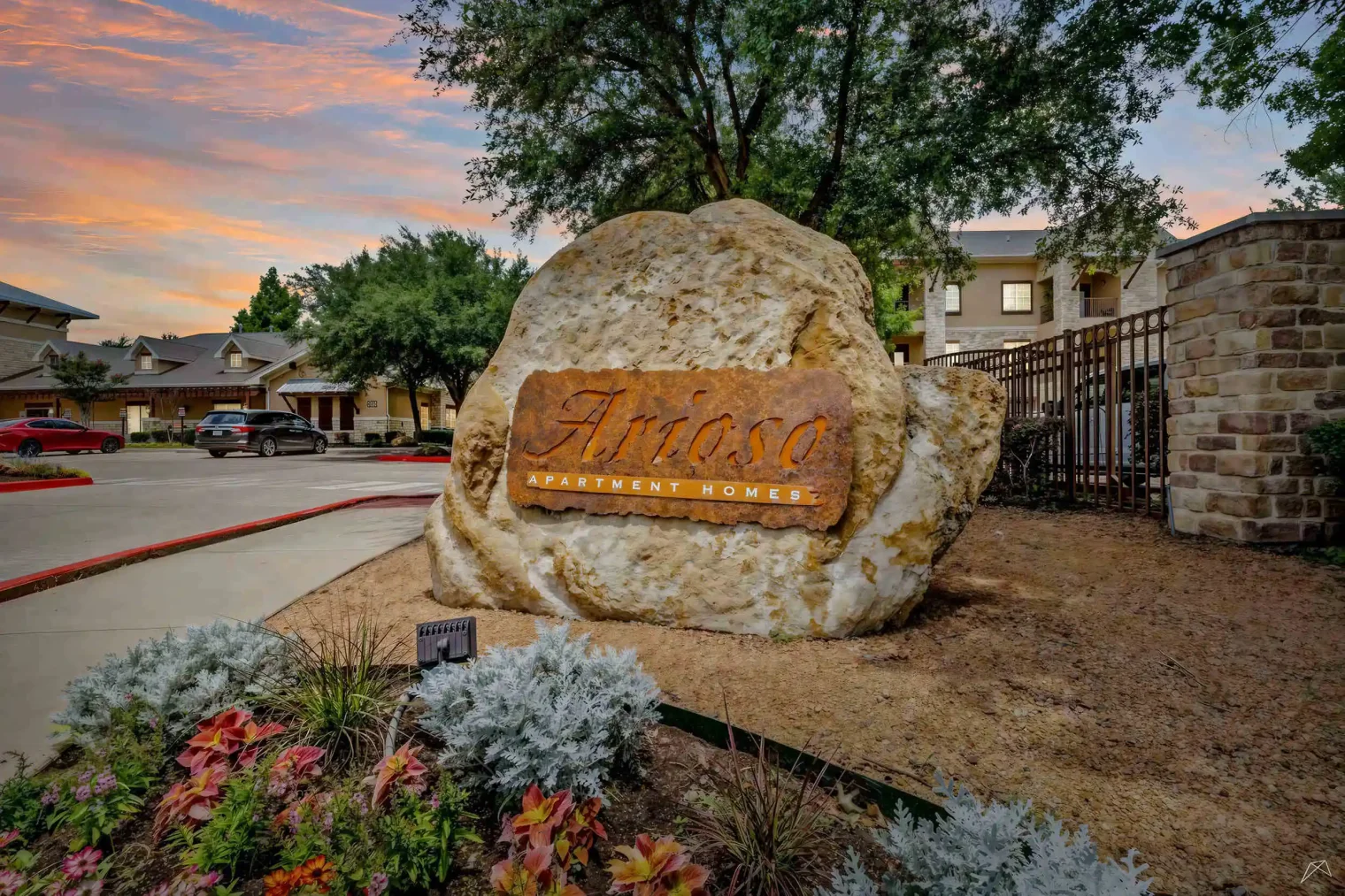 arioso apartments townhome community sign